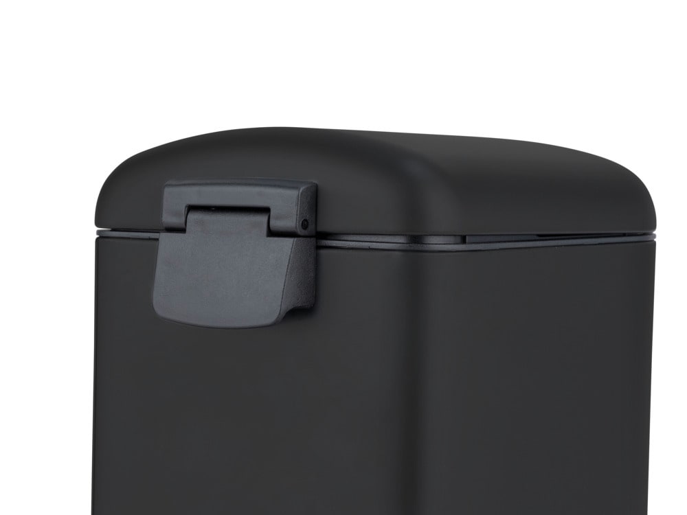Treteimer Mod. LARA 10L, schwarz, Metall/Kunststoff, 31x39x18 cm  easy-close Mechanik, leises Schließen