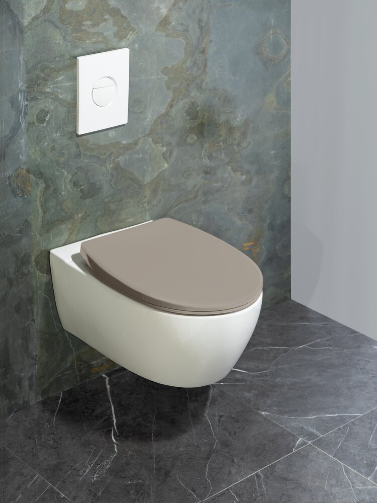 WC-Sitz Mod. Vorno Neo Taupe  aus antibakteriellem Duroplast