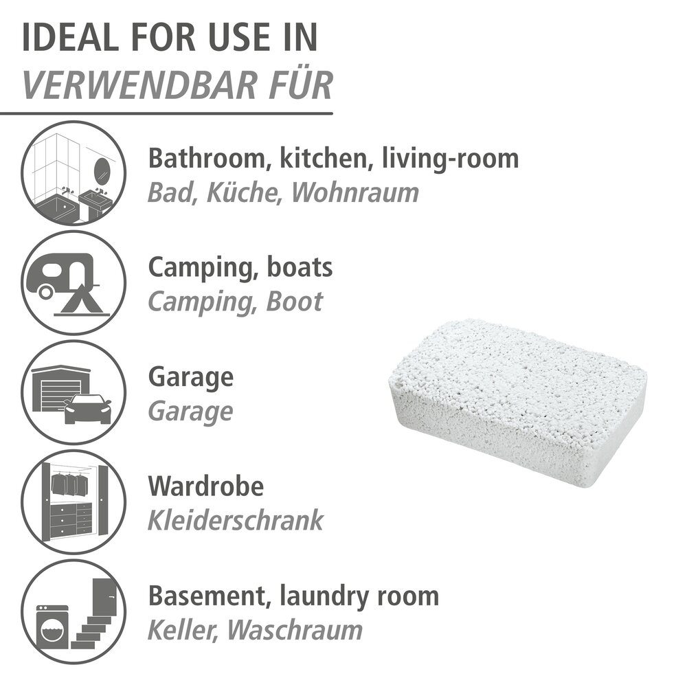 navulpak luchtontvochtiger, wit, 3 x 1 kg, lavendelgeur, 12x5x17 cm