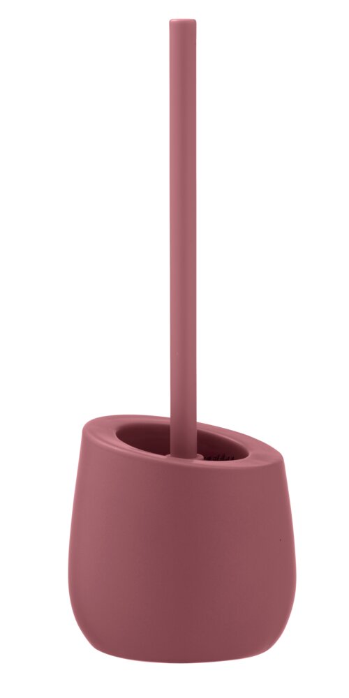 Porte-brosse WC Badi rose mat  avec brosse WC incluse en silicone noir