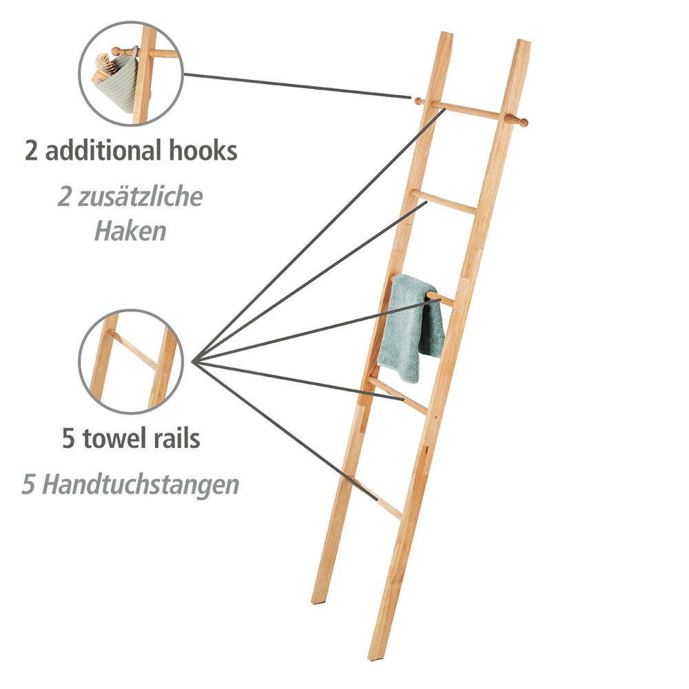 Handtuchleiter Norway Walnussholz  massiv, Handtuchhalter