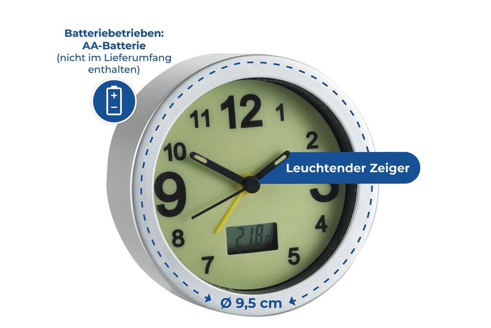 Wecker nachtleuchtend  leuchtende Uhr mit sichtbarer Uhrzeit auch im Dunkeln