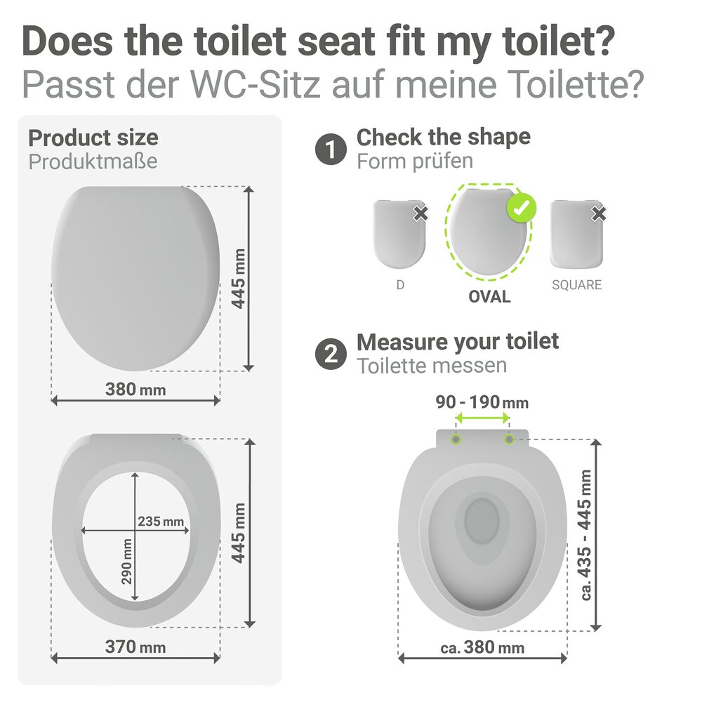 Siège WC Mod. Ripa, multicolore, plastique thermodurci, 38x44,5 cm  avec abaissement automatique Easy-Close