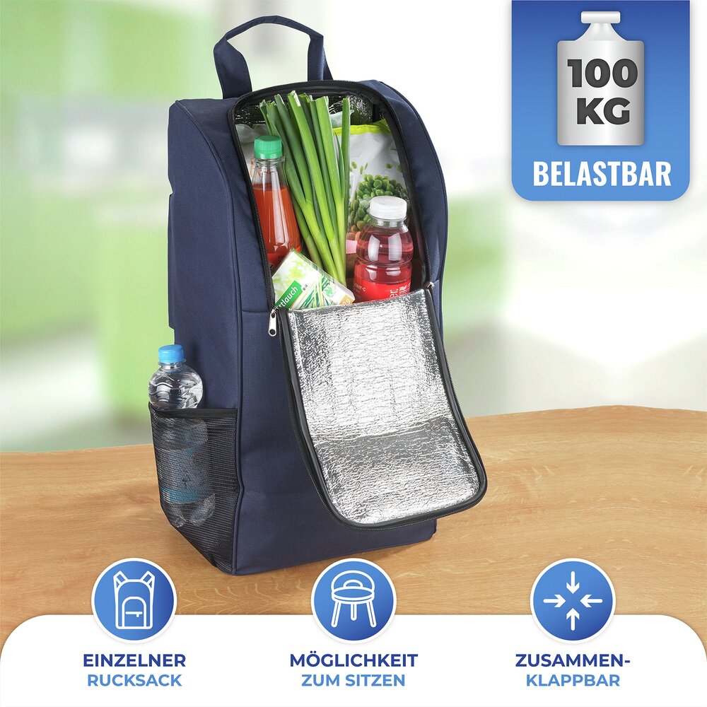 Einkaufstrolley mit Sitz  Dreirad-System fürs Treppensteigen