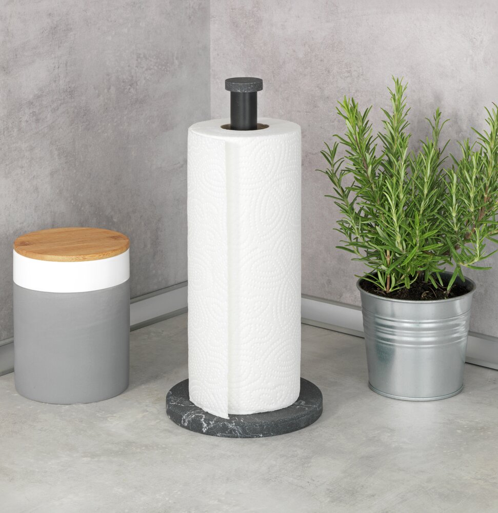 Küchenrollenhalter Mod. Marmor Schwarz  elegante Marmoroptik