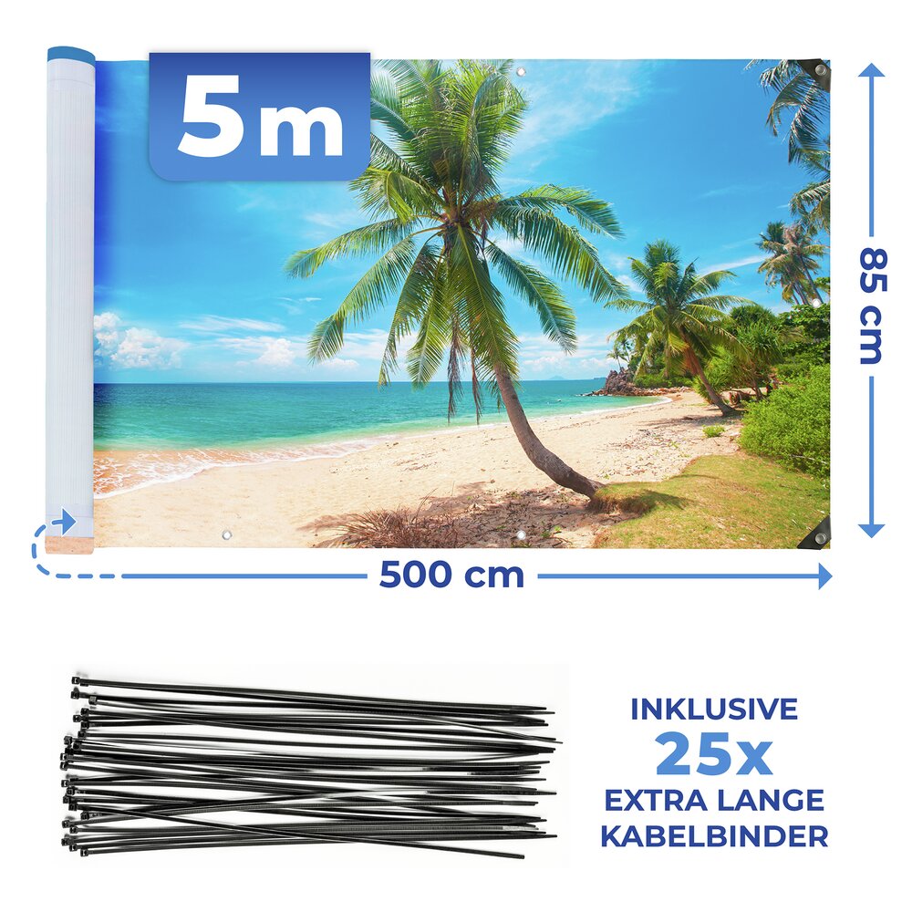 Balkon-Sichtschutz Mod. Karibik  UV- und witterungsbeständig
