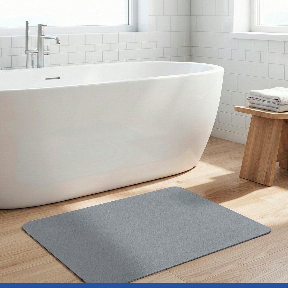 Diatomiet badmat mod. Simi grijs, 80 x 50 cm