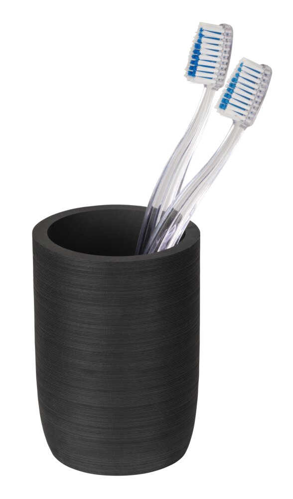 Gobelet à dents Mod. Altavalle, noir, polyrésine, Ø8x10,5 cm  design antidérapant pour stabilité