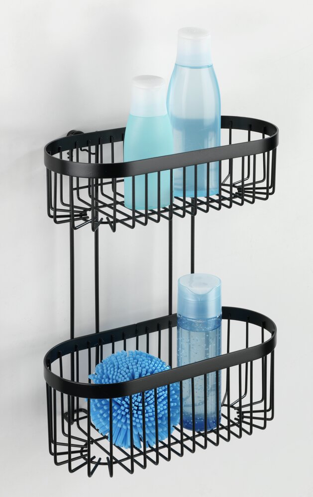 Étagère murale à 2 niveaux Classic Plus noir  avec protection antirouille