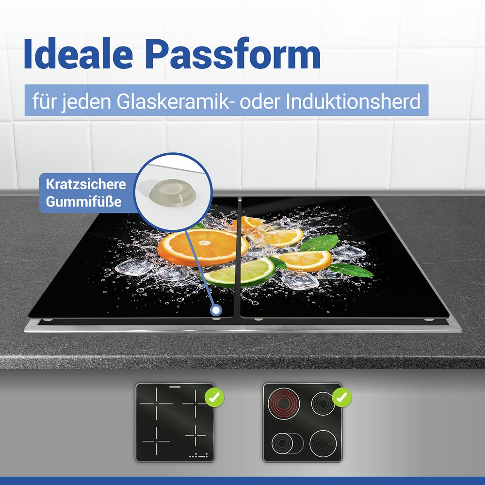 Couvre-plaques de cuisson Mod. Fruit, lot de 2  pour vitrocéramique et induction