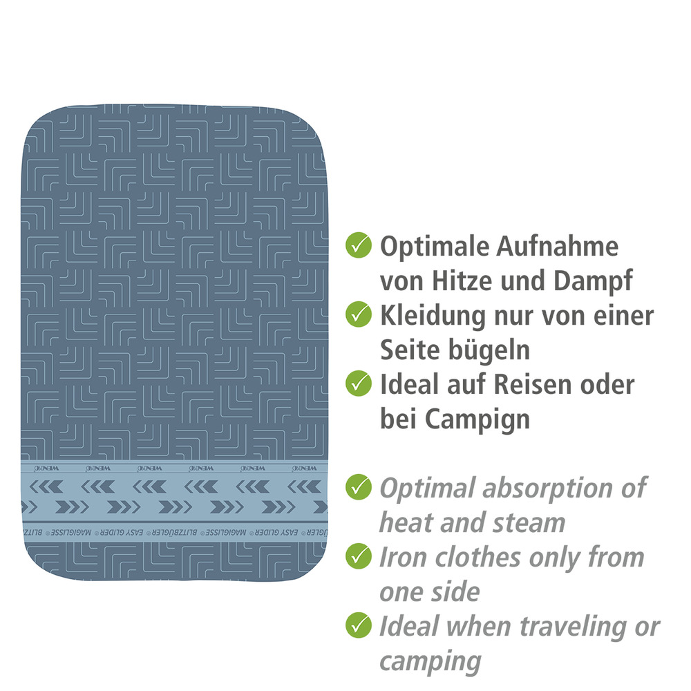 Bügeldecke Air Comfort Blitzbügler  Bügelunterlage 130 x 65 cm mit Blitzbüglerzone für schnelles Bügeln