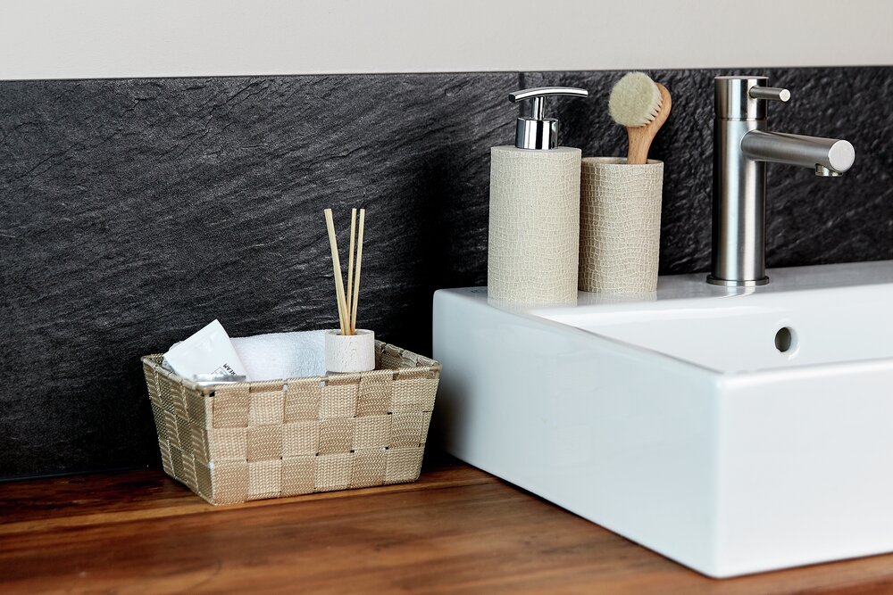 Panier de salle de bains Adria Mini, long beige  panier de bain