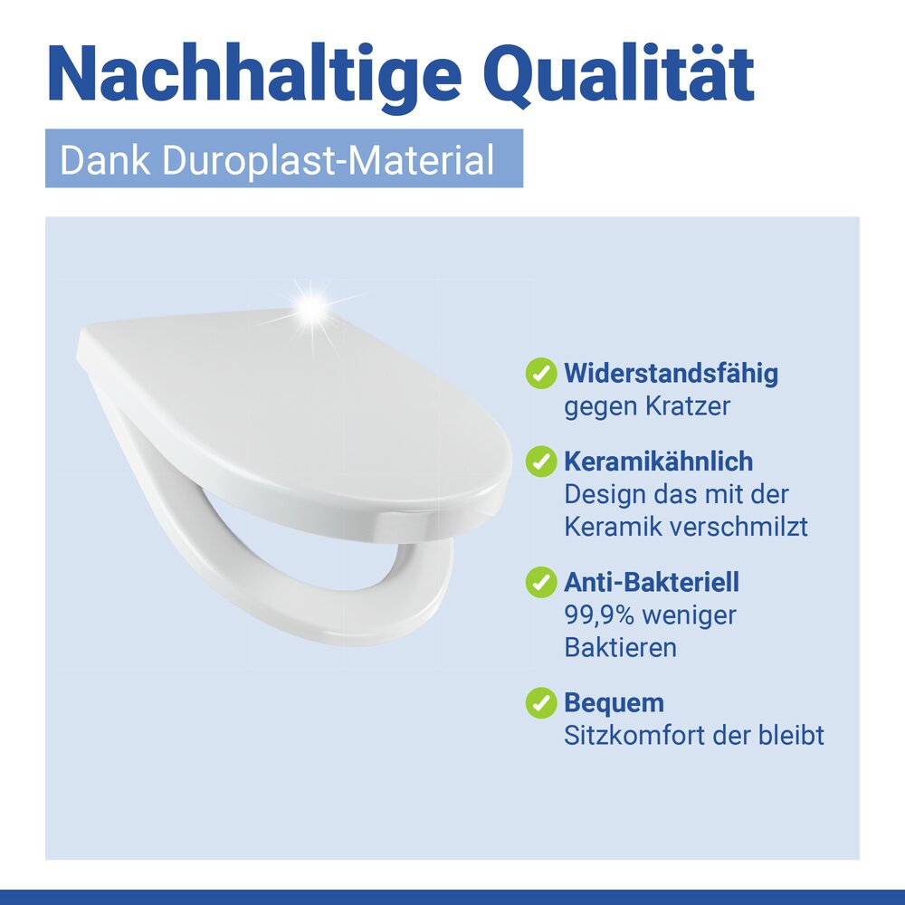 WC Sitz Mod. Sindia Weiß  stabiler Toilettensitz mit Absenkautomatik