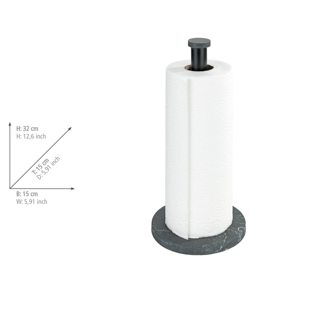 Küchenrollenhalter Mod. Marmor Schwarz  elegante Marmoroptik