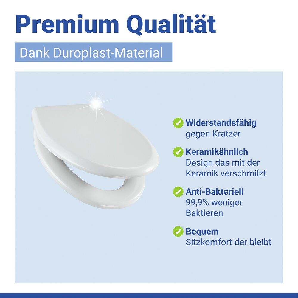 WC Sitz Mod. Gubbio Weiß  stabiler Toilettensitz mit Absenkautomatik