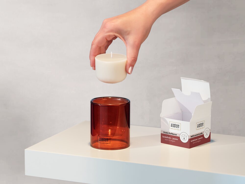 Recharge de bougie parfumée Mod. Soft Cotton S  durée de combustion 20 - 25 heures