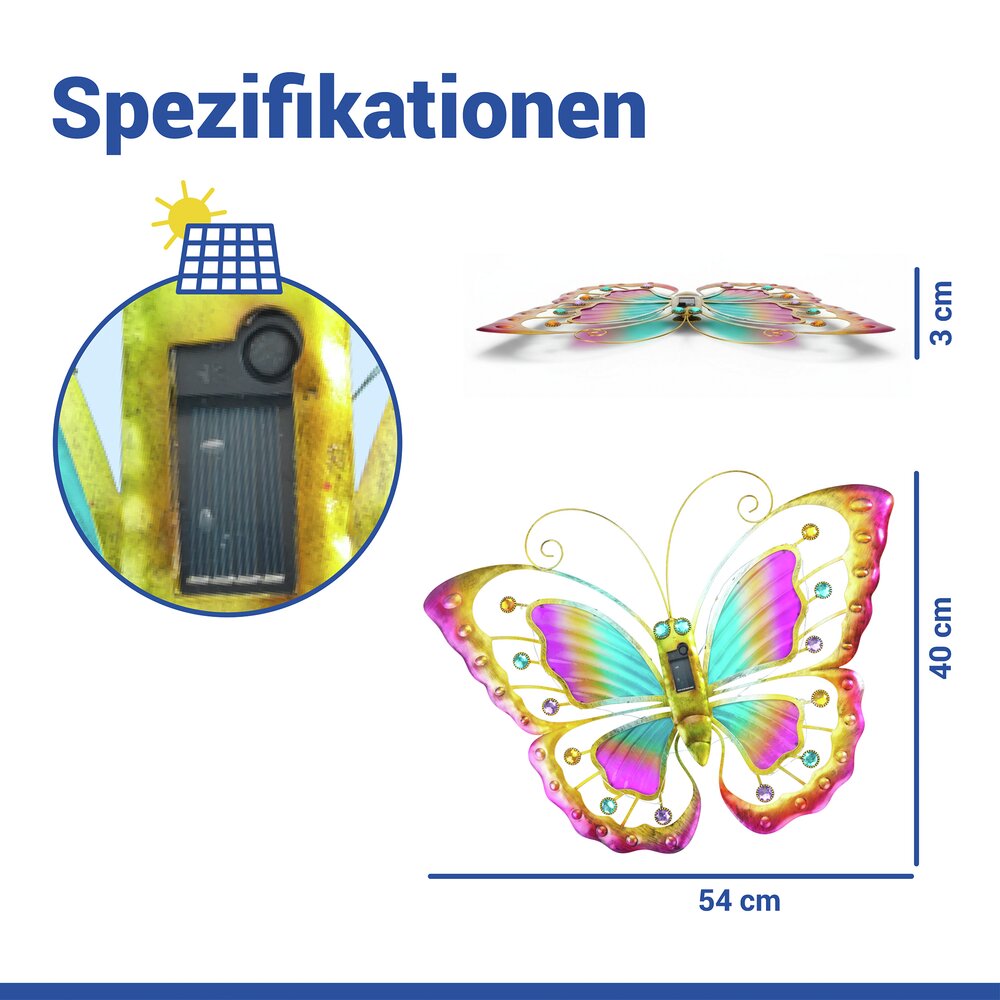 LED Solarleuchte Schmetterling  dekorative Gartenbeleuchtung