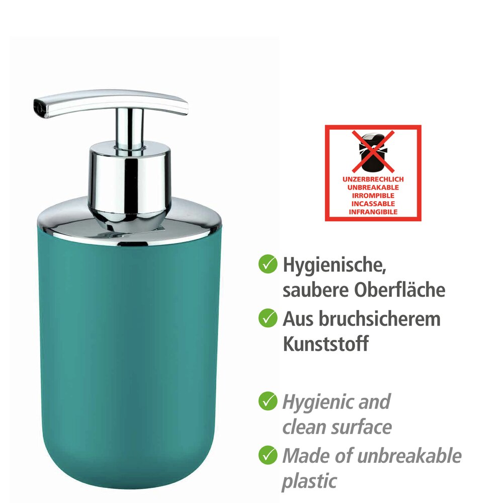 Bad-Accessoire Set Mod. Brasil Petrol, 4-teilig   Seifenspender, WC-Garnitur, Zahnputzbecher, Kosmetikeimer