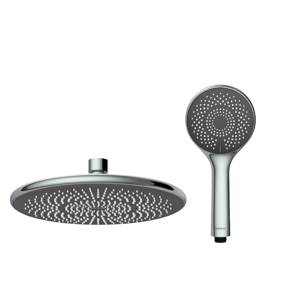 Waterbesparend chromen douchesysteem