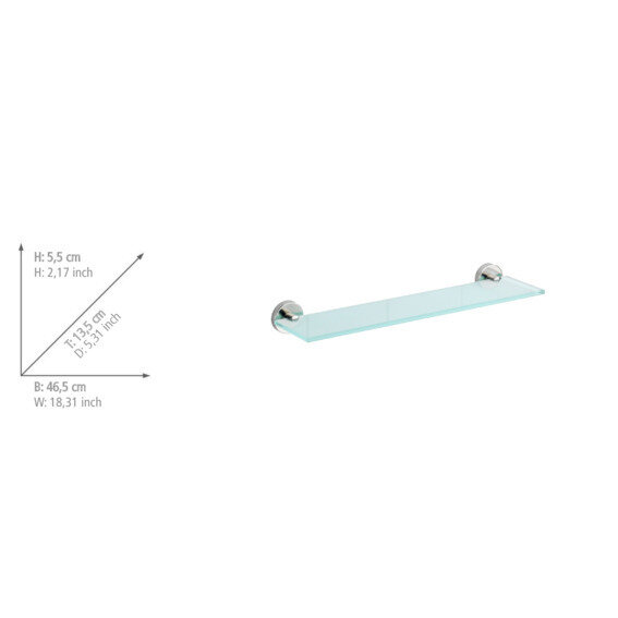 Glanzende glazen wandplank Bosio