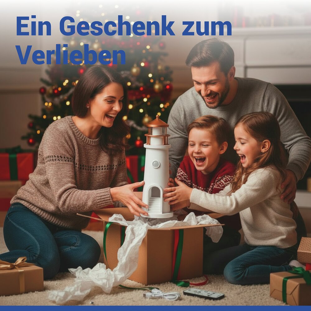 LED Nachtlicht Leuchtturm  mit Mondprojektion und Bewegungsmelder