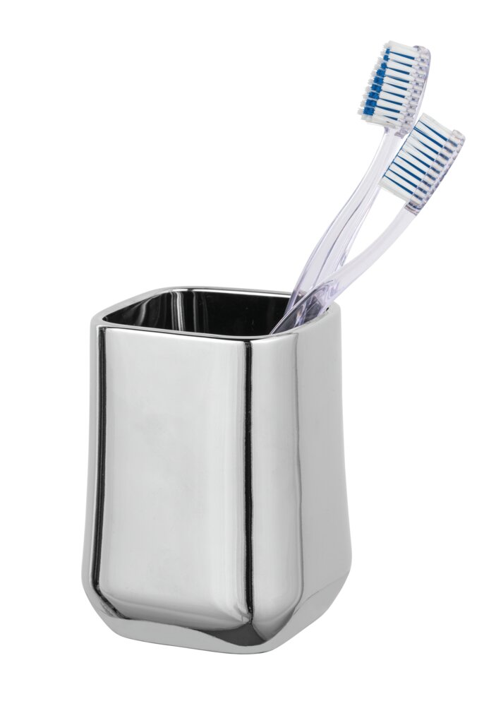 Keramik Zahnputzbecher Mod. ADINE, Chrom