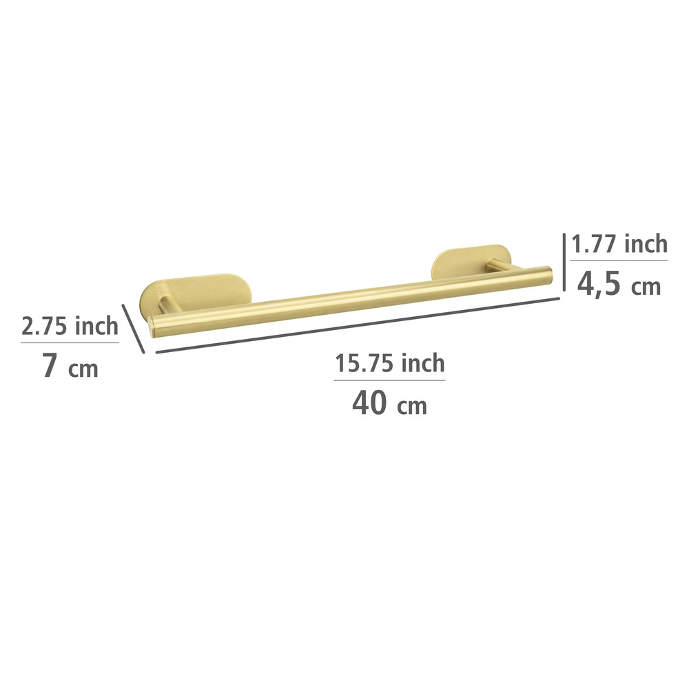 Turbo-Loc® Badetuchstange Uno Mod. Orea Gold, 40 cm  Befestigen ohne Bohren