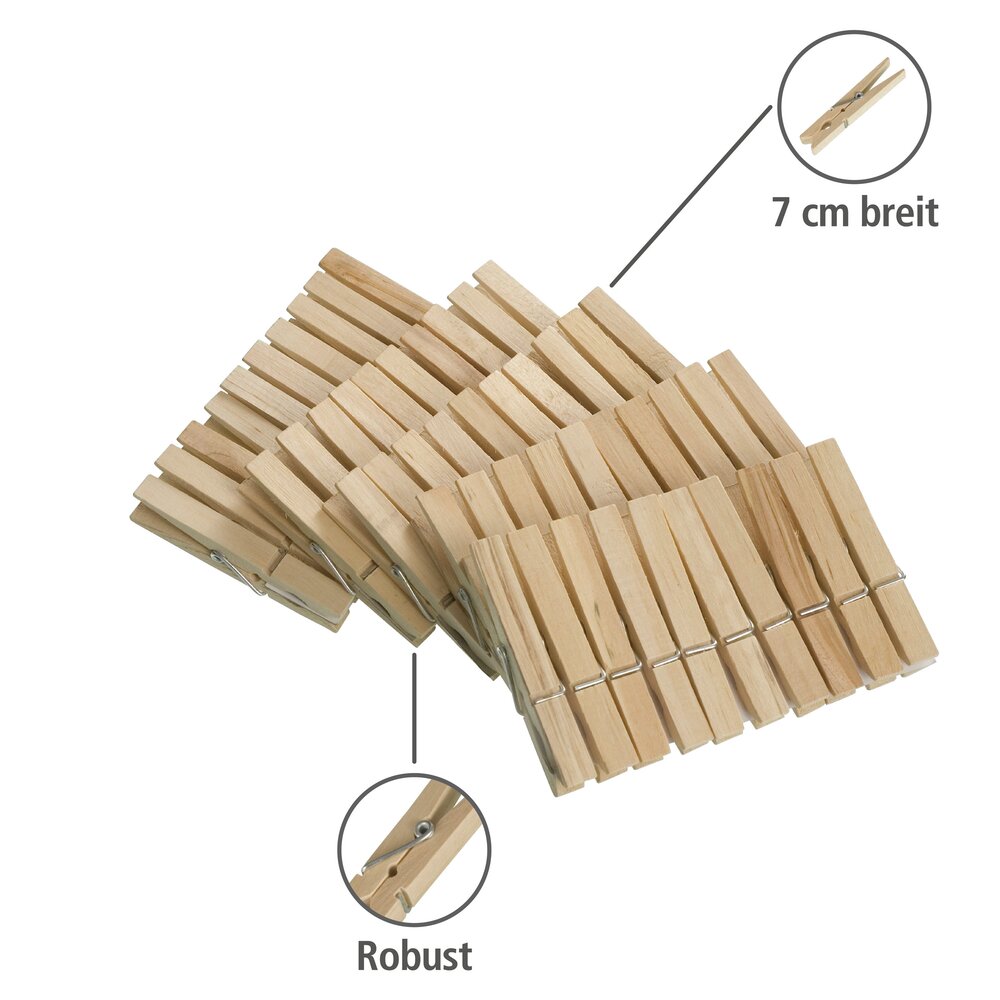 Wäscheklammern, 50-teilig FSC® zertifiziertem Echtholz  aus FSC® zertifiziertem Holz