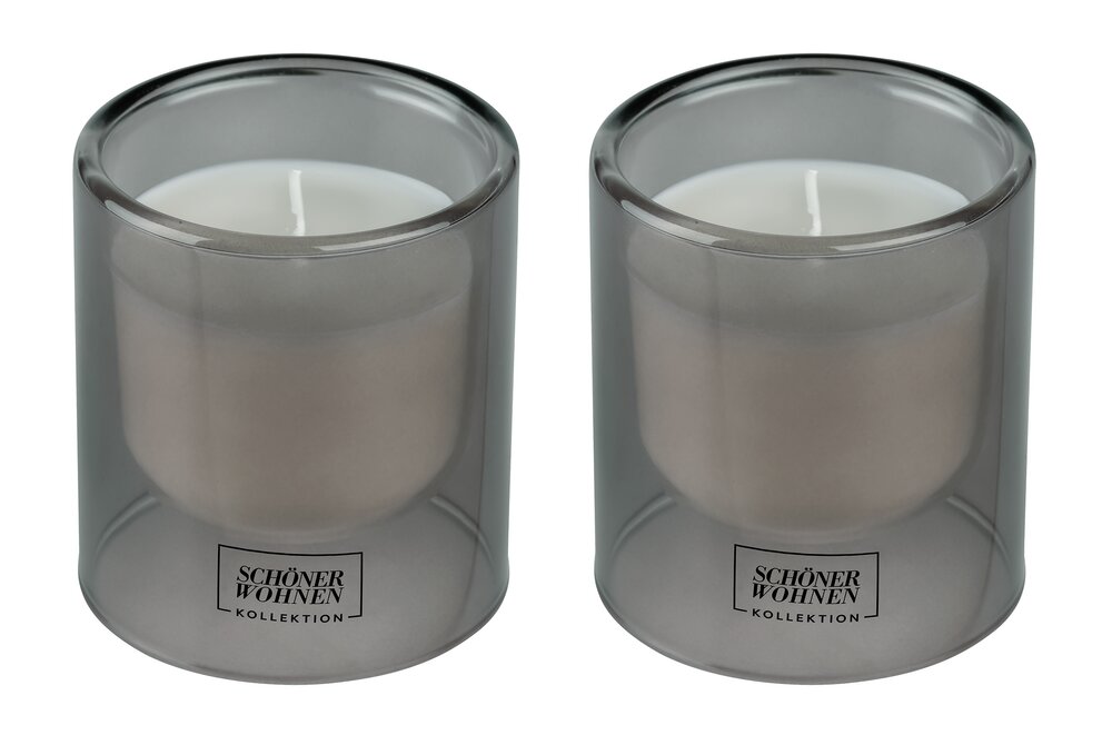 Collection SCHÖNER WOHNEN Bougie parfumée Mod. Cedar S, lot de 2  Durée de combustion : 20 - 25 heures