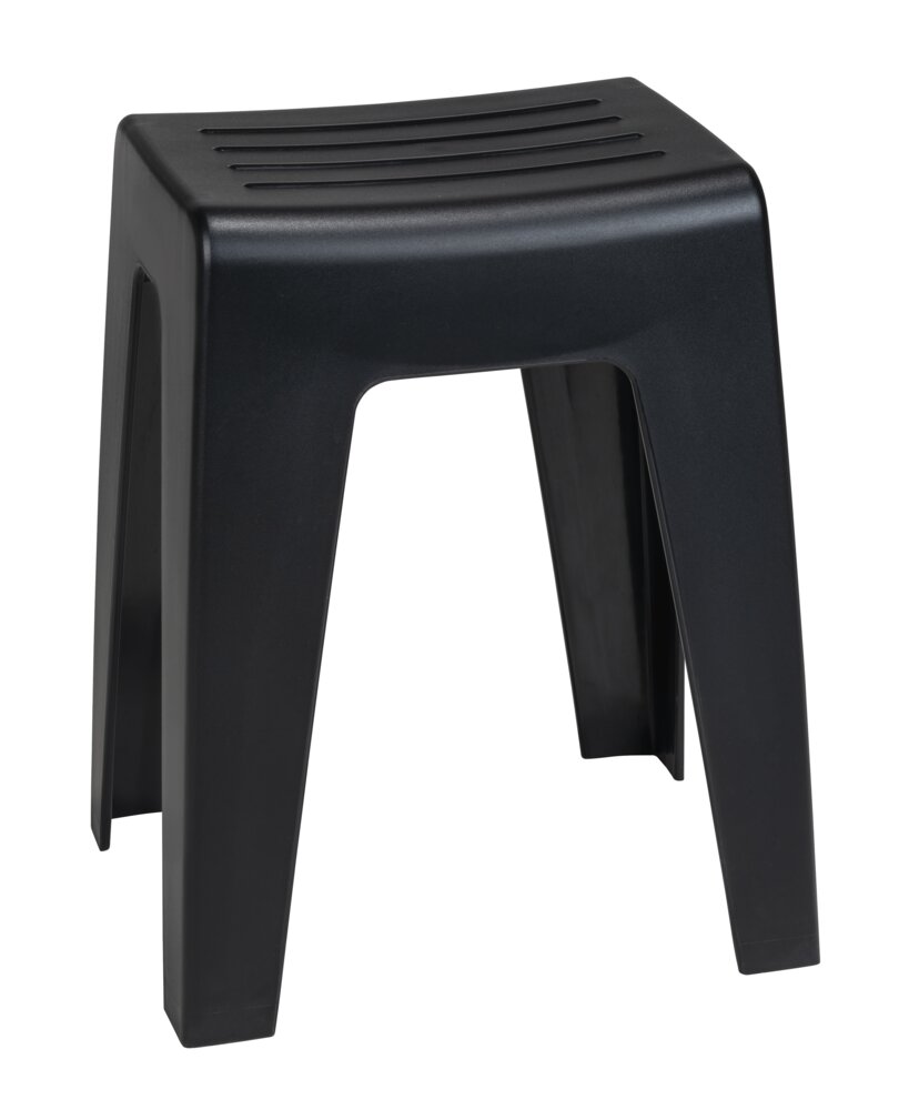 Tabouret de salle de bain modèle Kumba noir  lastique résistant de haute qualité