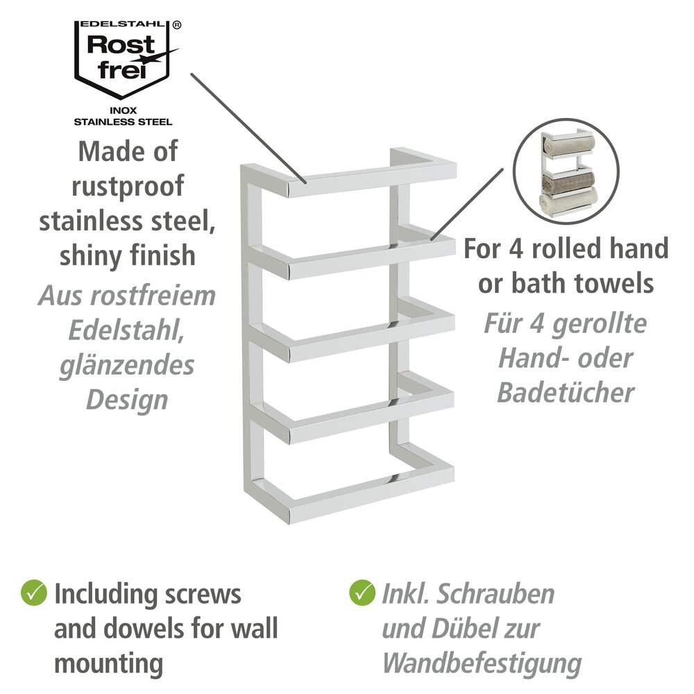Roestvrij stalen handdoekenrek Fondiro