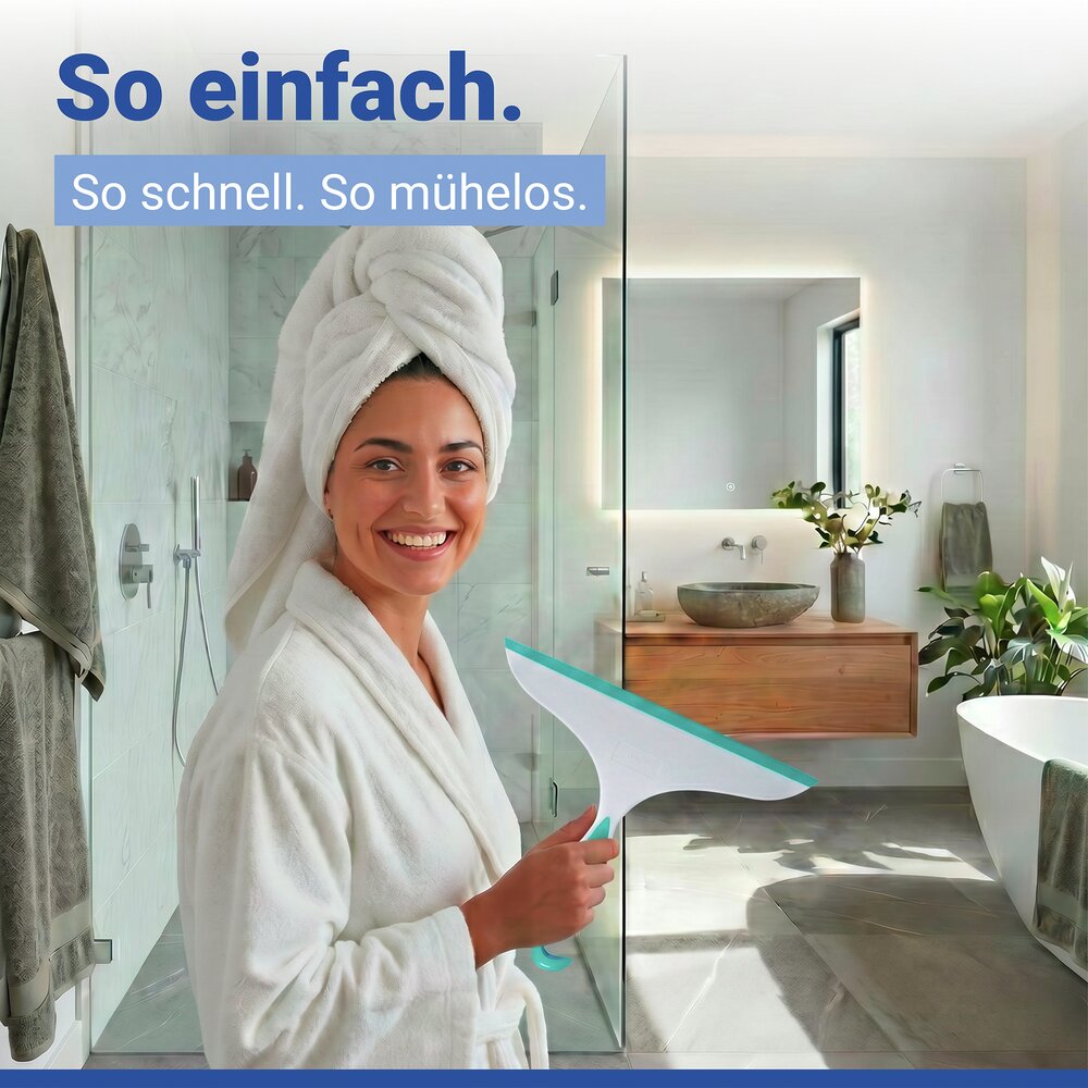 Badkamermop XXL Loano Wit-lichtblauw
