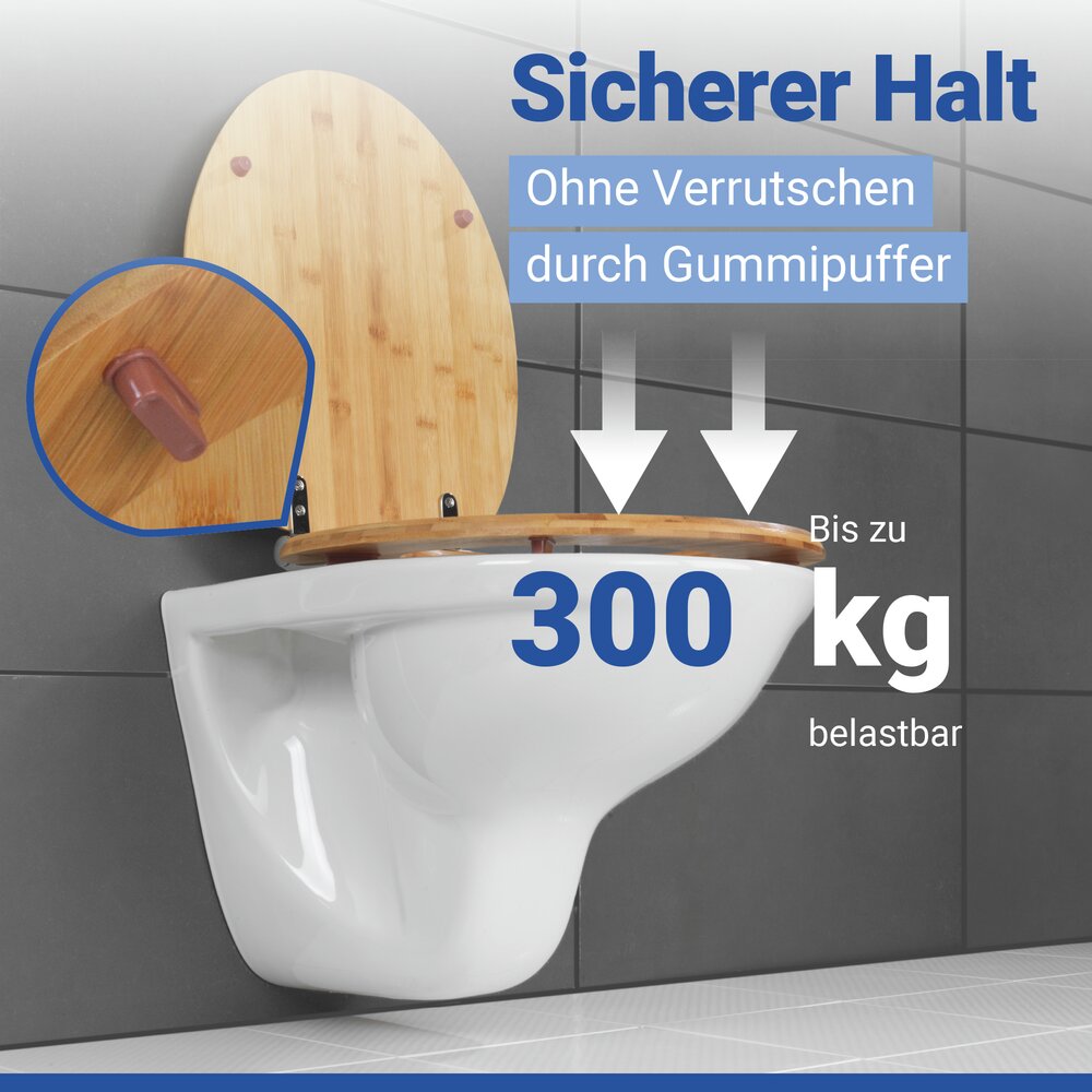 WC-Sitz Mod. Bambusa  Toilettensitz aus FSC®-zertifiziertem Bambus