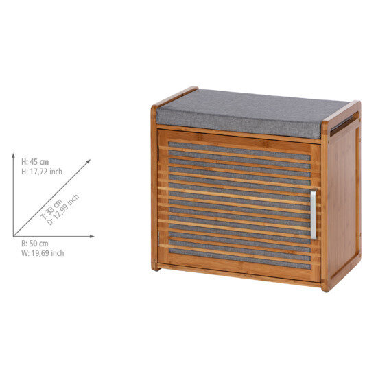 Bamboe schoenenkast met Bahari zitkussen