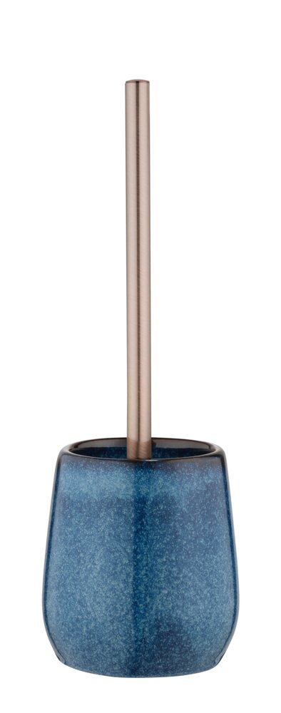 WC-Garnitur Mod. Sirmione, blau, Keramik, Edelstahl, 10,5x40 cm  wechselbarer Bürstenkopf, robustes Material
