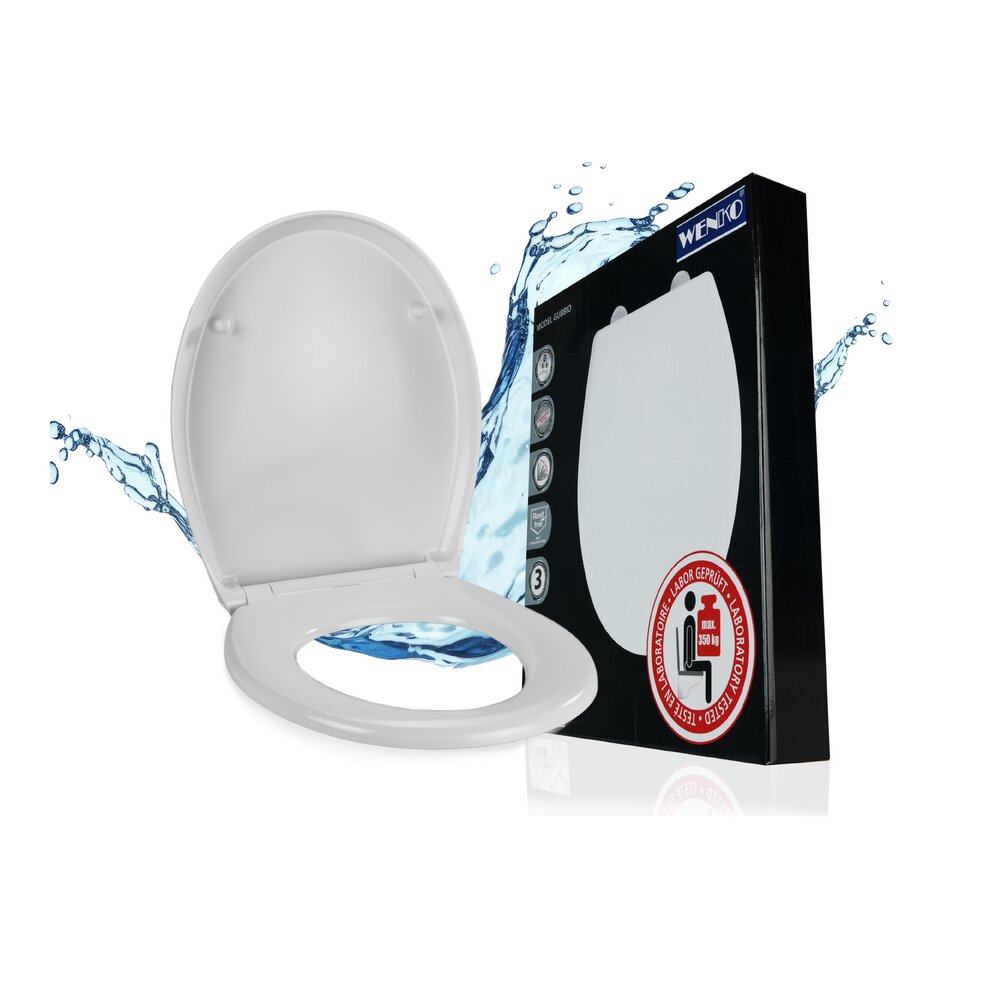 WC-Sitz Mod. Gubbio weiß Easy Close Duroplast  aus antibakteriellem Duroplast