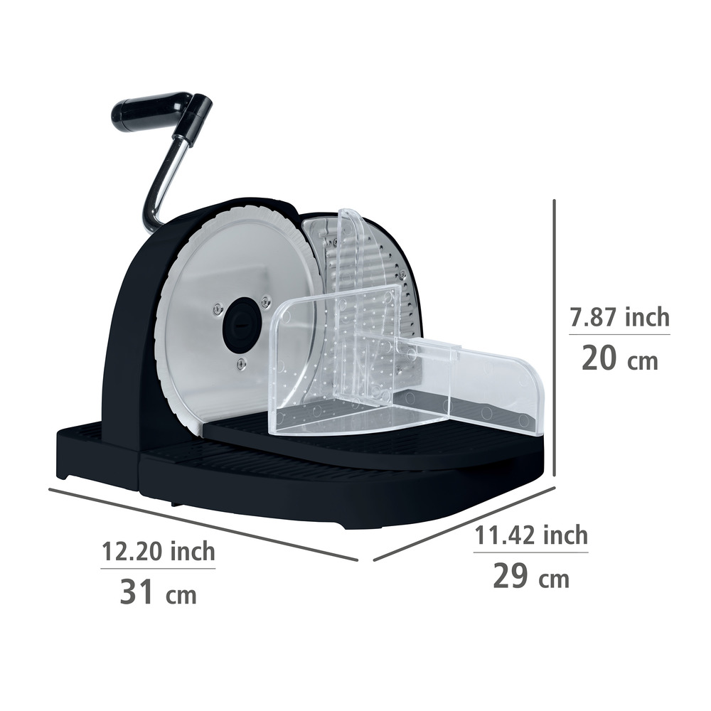 Brotschneidemaschine Schwarz  inkl. Restehalter