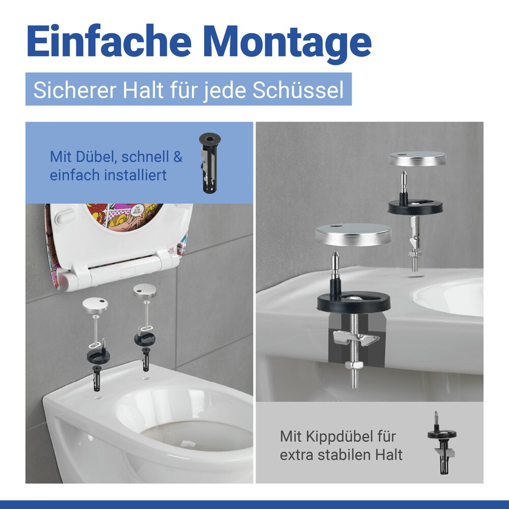 WC Sitz Mod. Pop-Art  Toilettendeckel mit Motiv und Absenkautomatik