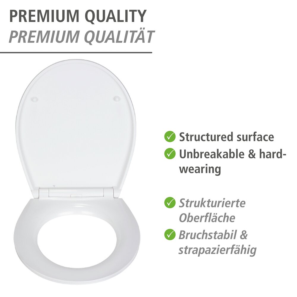 Premium WC-Sitz Mod. Grey Marble mit Relief  aus antibakteriellem Duroplast