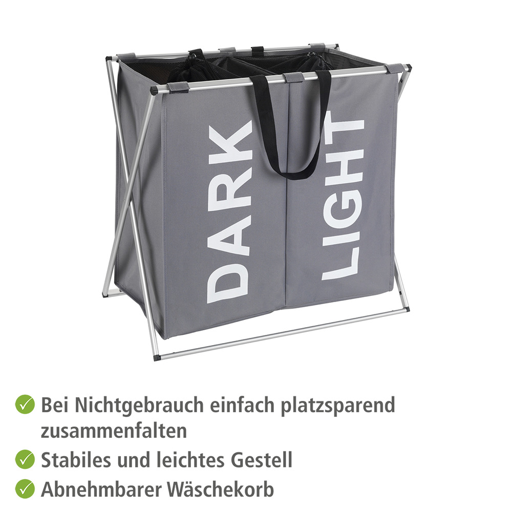 Wäschesammler Mod. Duo Grau  Wäschekorb, 120 l