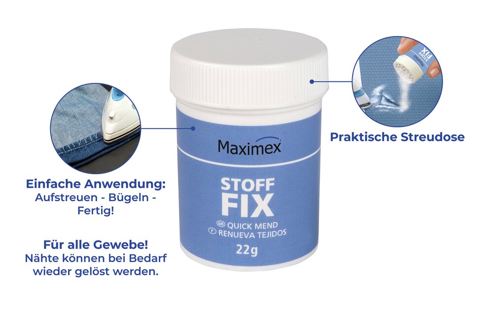 Stoff-Fix Pulver, 22 g  wasch- und reinigungsbeständig