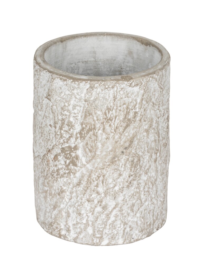 Zahnbürstenhalter Mod. Albacete, grau, Zement, Ø 8.5 cm, H 10.5 cm  ideal für moderne Badezimmer