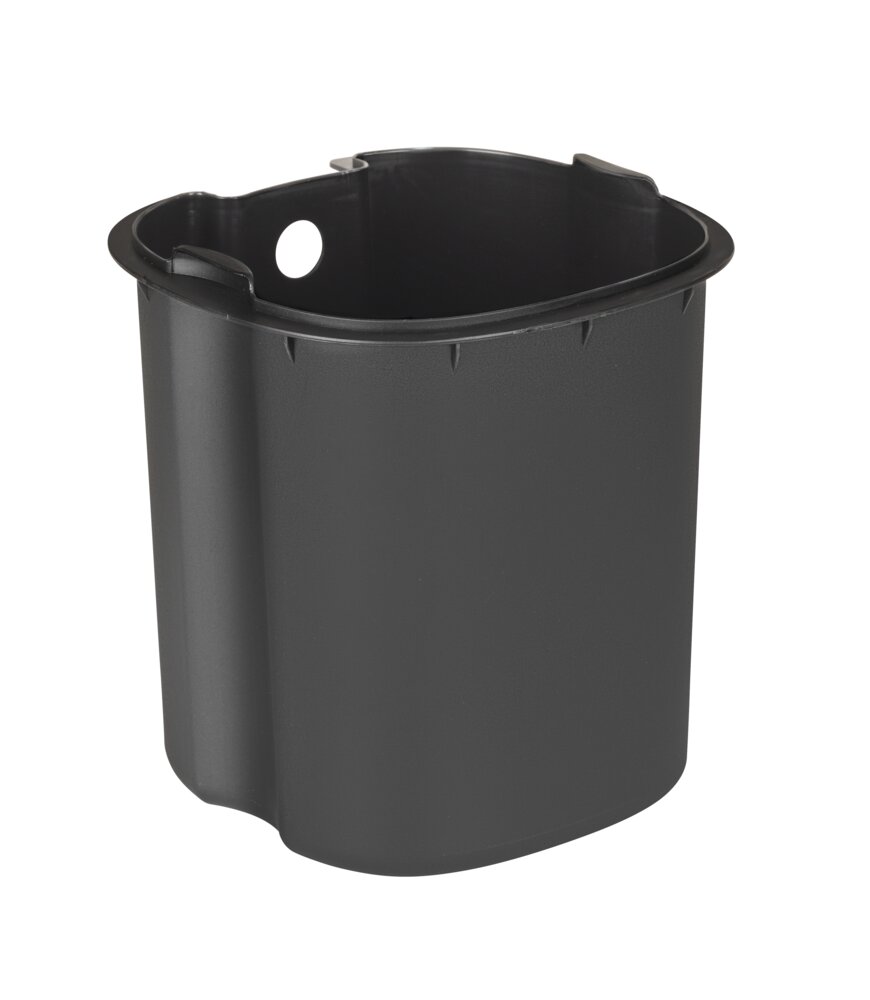 Kosmetikeimer Mod. Fianema, schwarz/natur, Metall/Bambus, 3L  mit Easy-Close Absenkautomatik