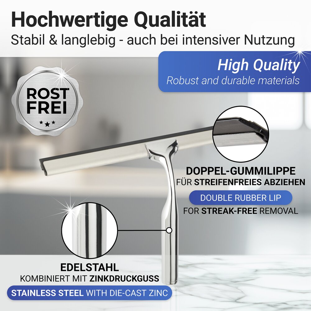 Badezimmerwischer Mod. Terni Plus  mit Turbo-Loc® Wandbefestigung