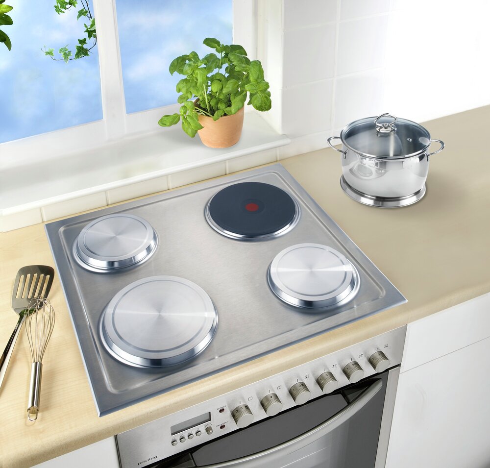 Herd-Abdeckplatten, 4er Set  Edelstahl rostfrei