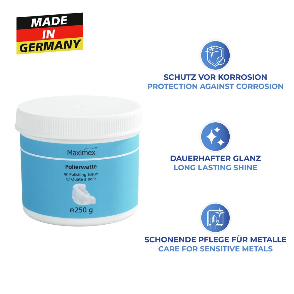 Polierwatte, 250 g  schont empfindliche Metalle