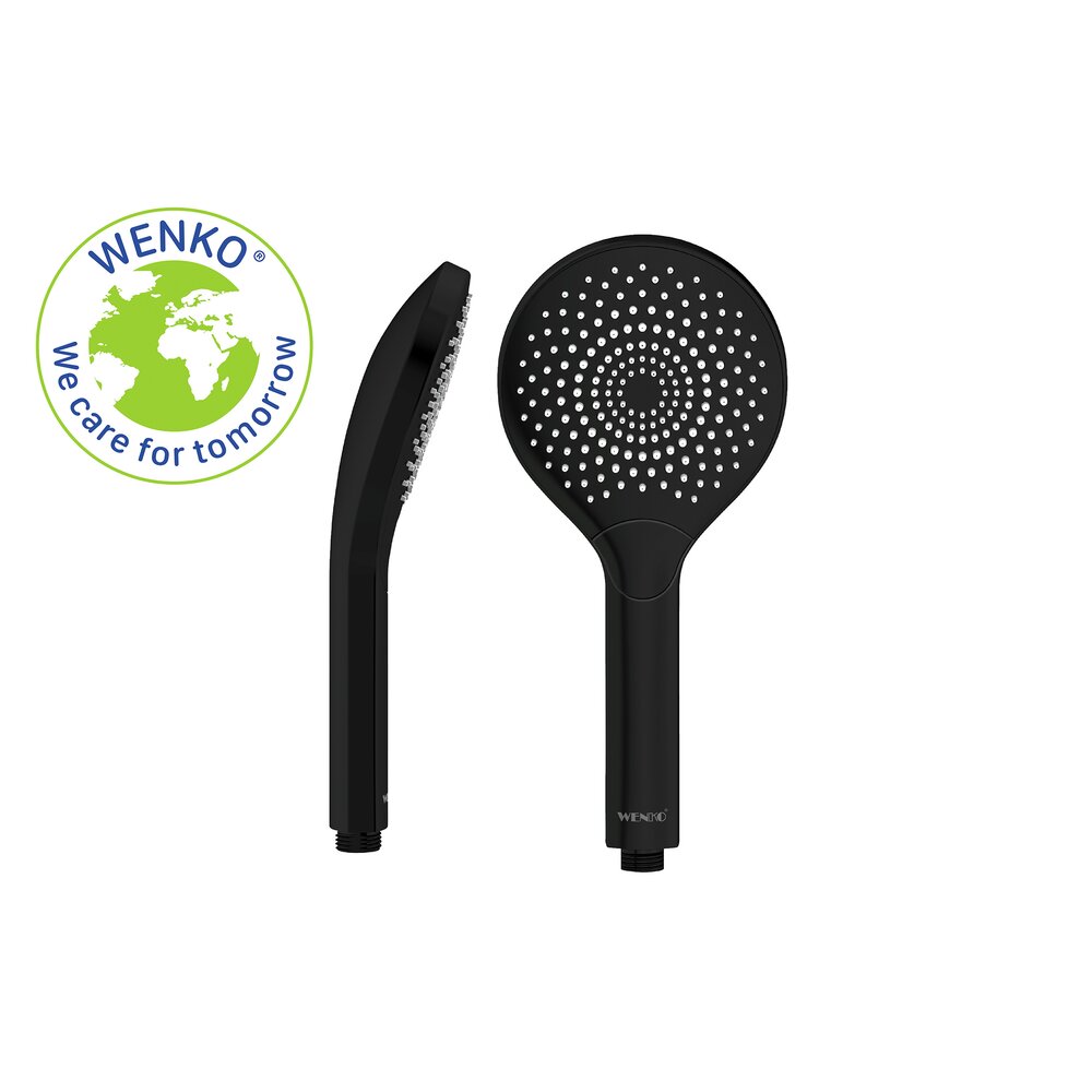 Duschkopf Watersaving Schwarz matt  Ø 12 cm