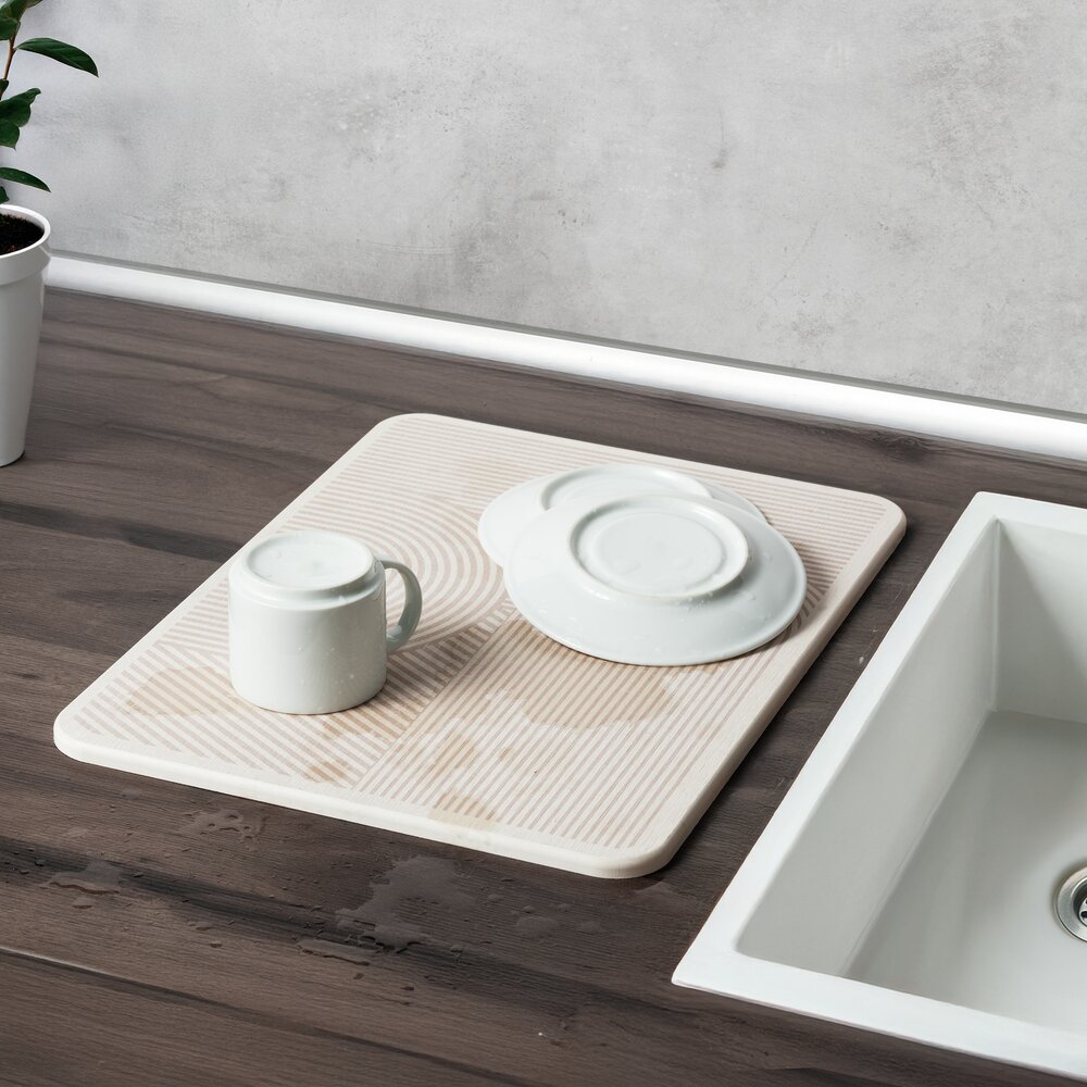 Draineermat Mod. Damon, beige, diatomiet, 40x30 cm