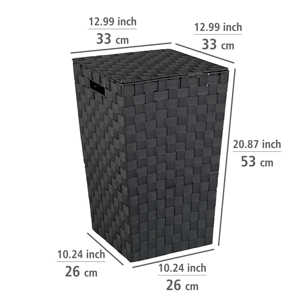 Wäschetruhe Mod. Adria Square Schwarz  48 ltr. Fassungsvermögen