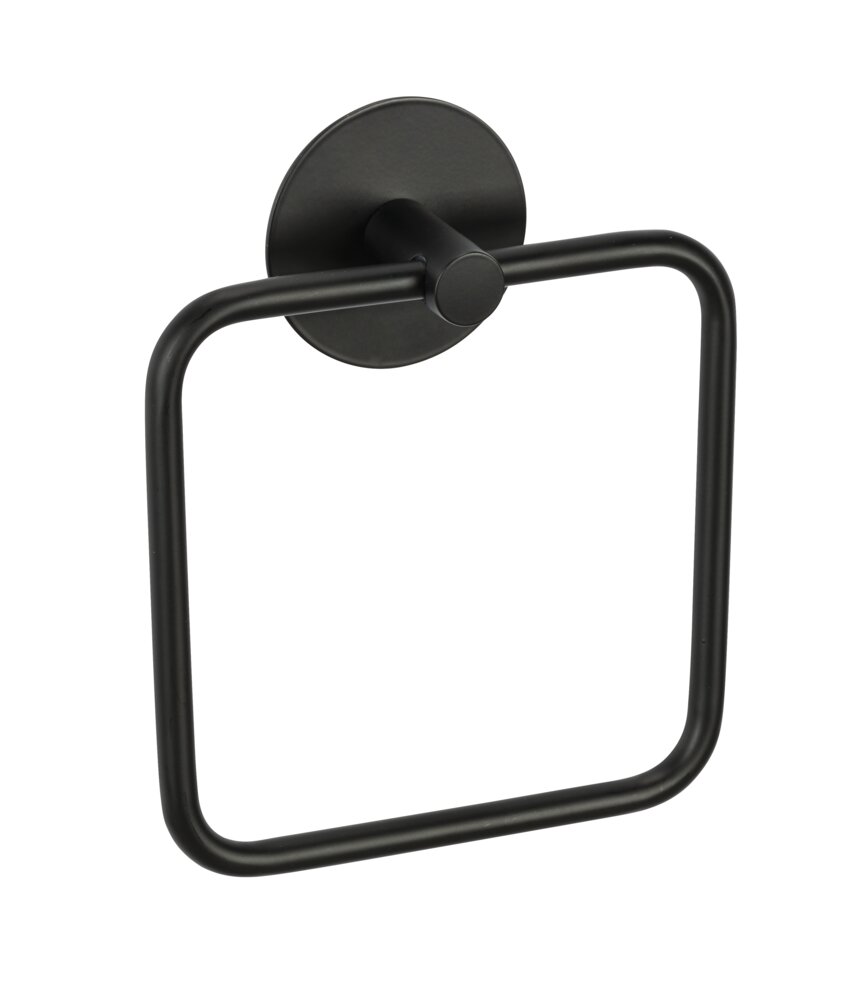 Handtuchring Mod. MELETO Schwarz  zum Kleben oder Bohren